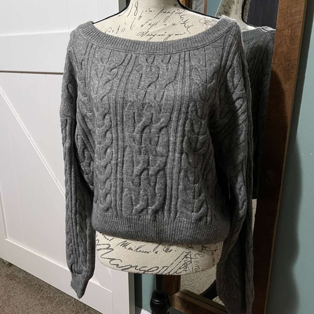 NWOT!!! Gray Cable Knit Sweater